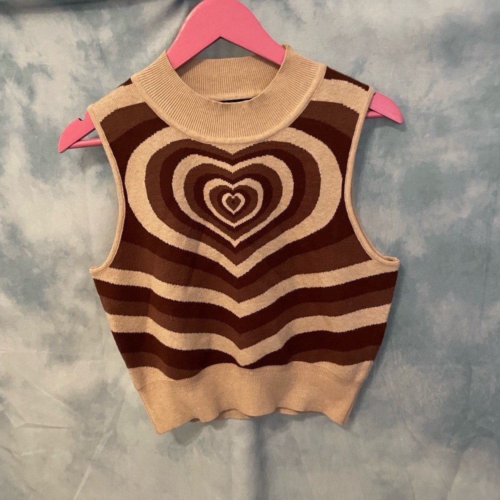 Cider mock neck crop top sweater tank size large